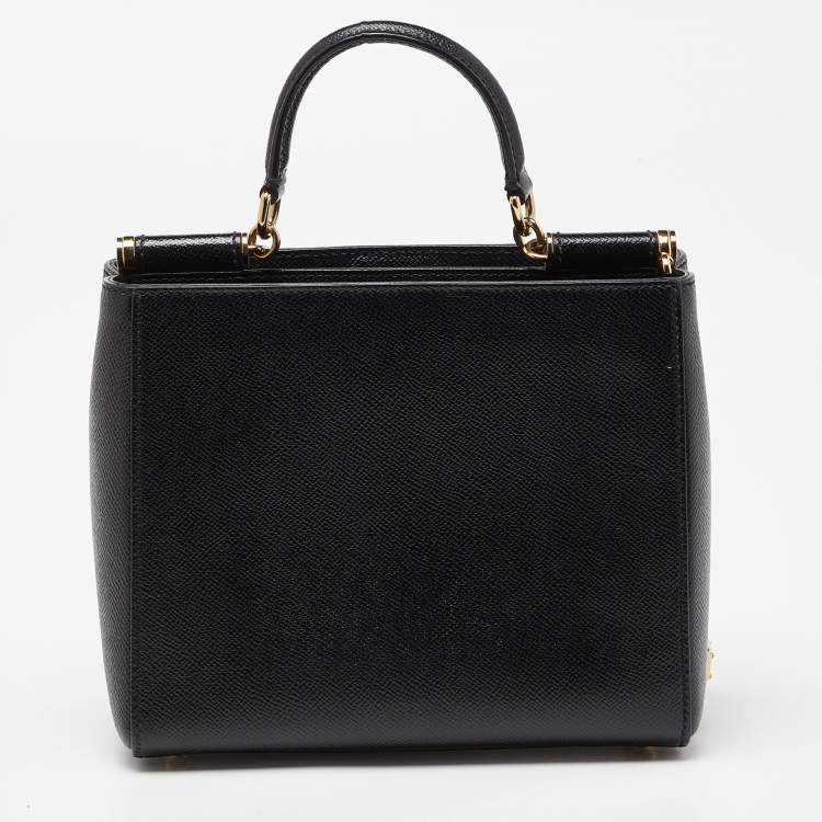 Pre Owned Dolce & Gabbana Black Leather Miss Sicily Tote