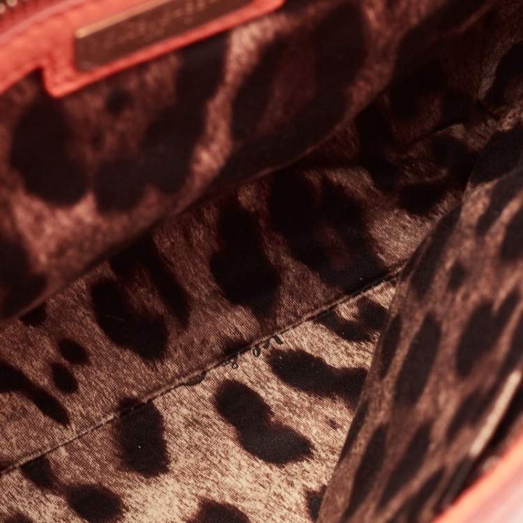 Pre Owned Dolce & Gabbana Orange Leather Medium Miss Sicily Bag