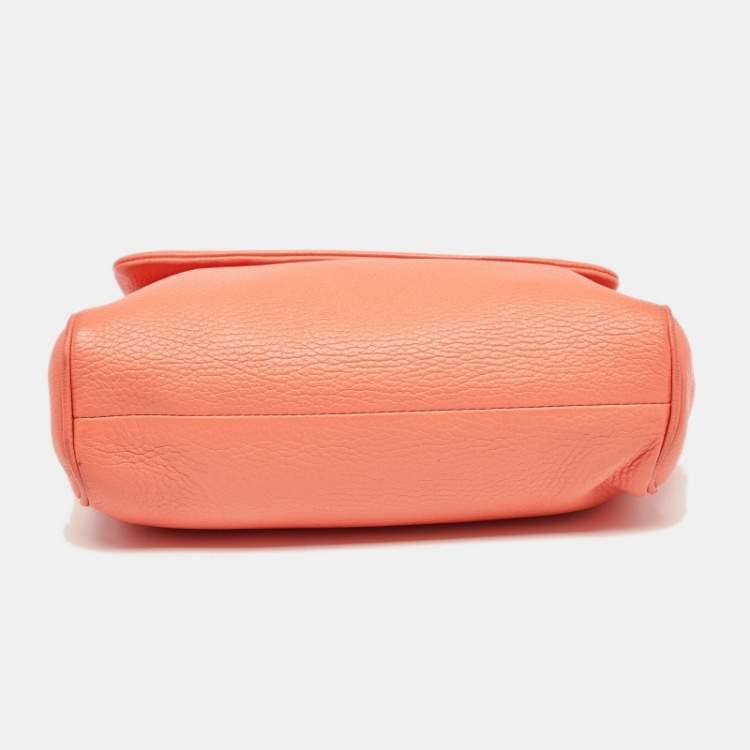 Pre Owned Dolce & Gabbana Orange Leather Medium Miss Sicily Bag