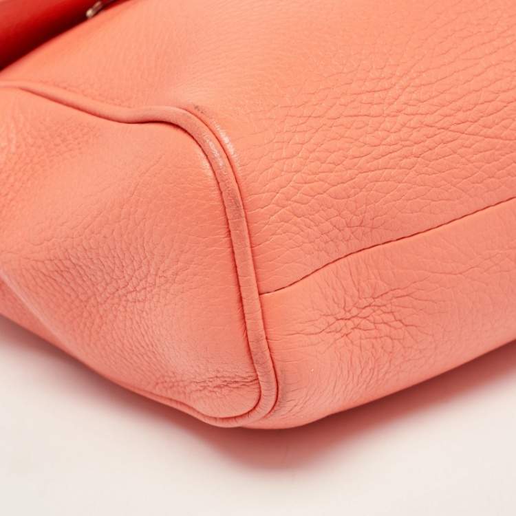 Pre Owned Dolce & Gabbana Orange Leather Medium Miss Sicily Bag