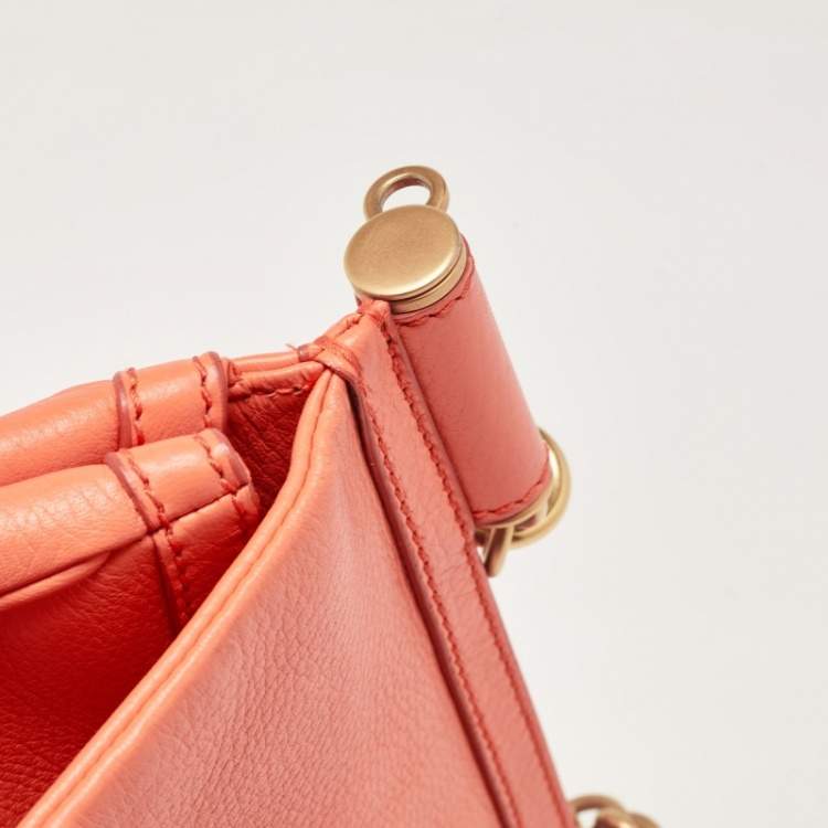 Pre Owned Dolce & Gabbana Orange Leather Medium Miss Sicily Bag