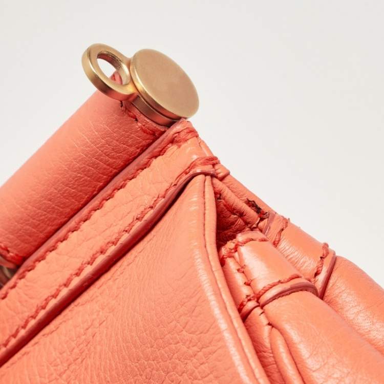 Pre Owned Dolce & Gabbana Orange Leather Medium Miss Sicily Bag