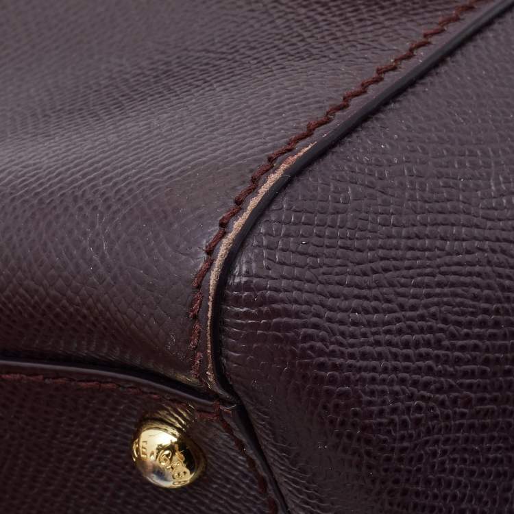 Pre Owned Dolce & Gabbana Burgundy Leather Medium Miss Sicily Top Handle Bag