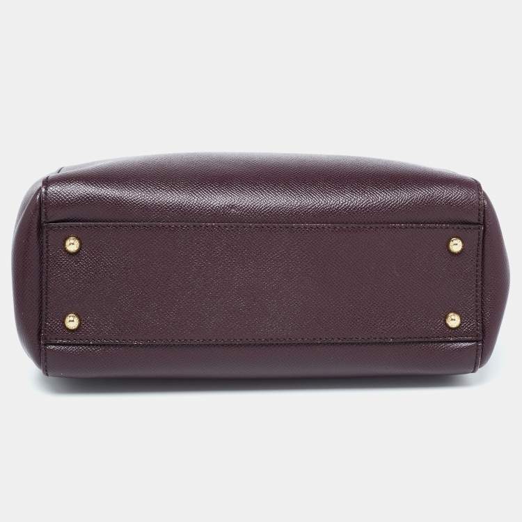 مملوكة مسبقًا Dolce & Gabbana Burgundy Leather Sicily Top Handle Bag
