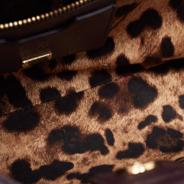 مملوكة مسبقًا Dolce & Gabbana Burgundy Leather Sicily Top Handle Bag