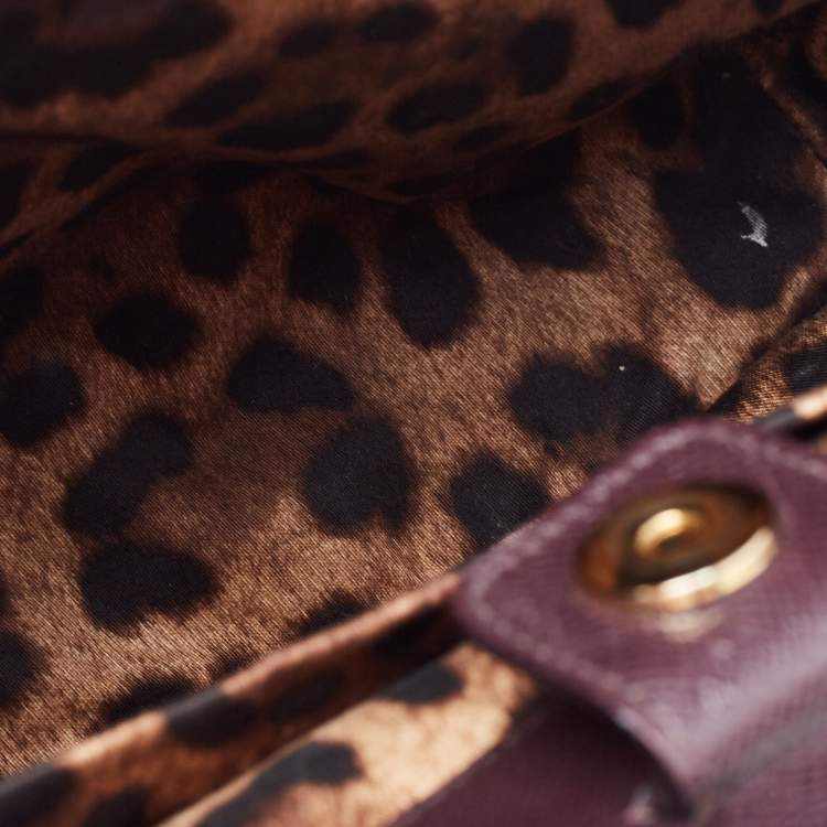 مملوكة مسبقًا Dolce & Gabbana Burgundy Leather Sicily Top Handle Bag