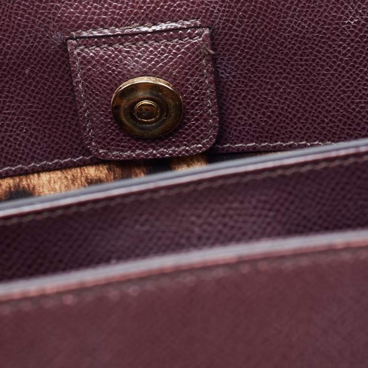 مملوكة مسبقًا Dolce & Gabbana Burgundy Leather Sicily Top Handle Bag
