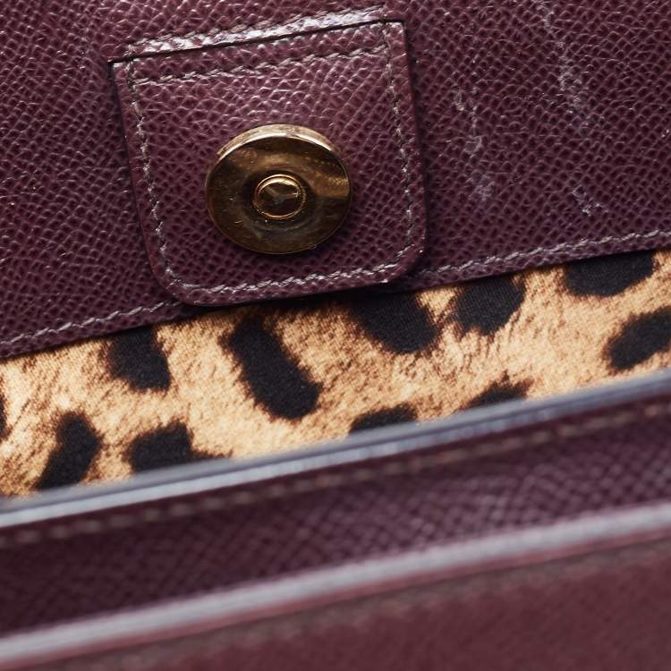 مملوكة مسبقًا Dolce & Gabbana Burgundy Leather Sicily Top Handle Bag