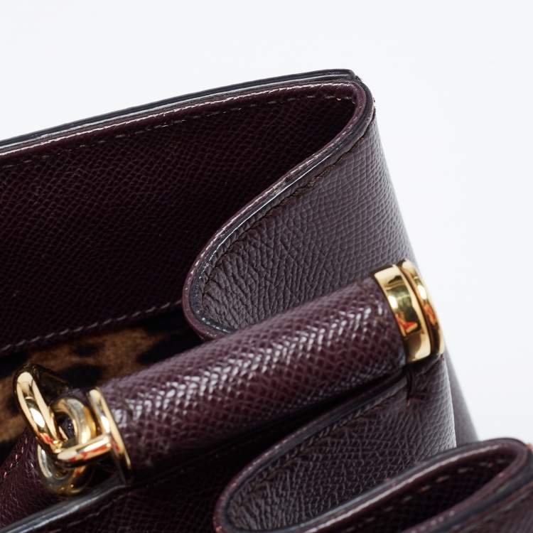 مملوكة مسبقًا Dolce & Gabbana Burgundy Leather Sicily Top Handle Bag