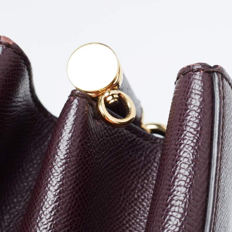مملوكة مسبقًا Dolce & Gabbana Burgundy Leather Sicily Top Handle Bag
