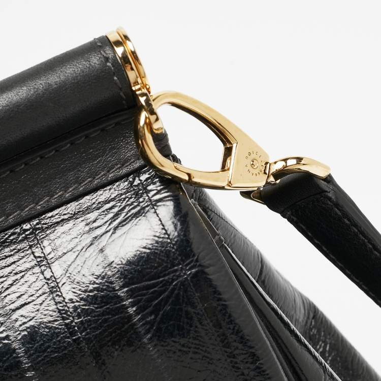 Pre Owned Dolce & Gabbana Blue Eel Leather Large Miss Sicily Bag
