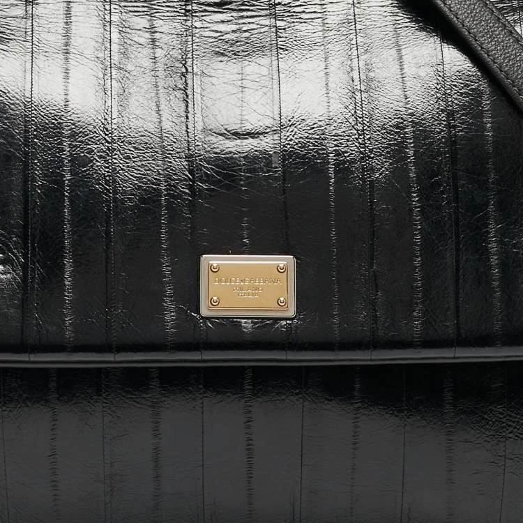 Pre Owned Dolce & Gabbana Blue Eel Leather Large Miss Sicily Bag
