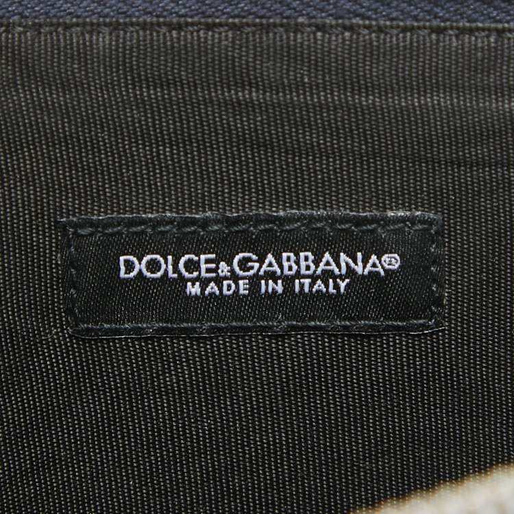 Pre Owned Dolce & Gabbana Multicolor Leather Colorblock Clutch