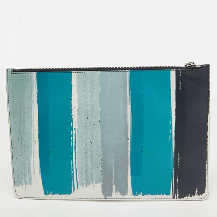 Pre Owned Dolce & Gabbana Multicolor Leather Colorblock Clutch