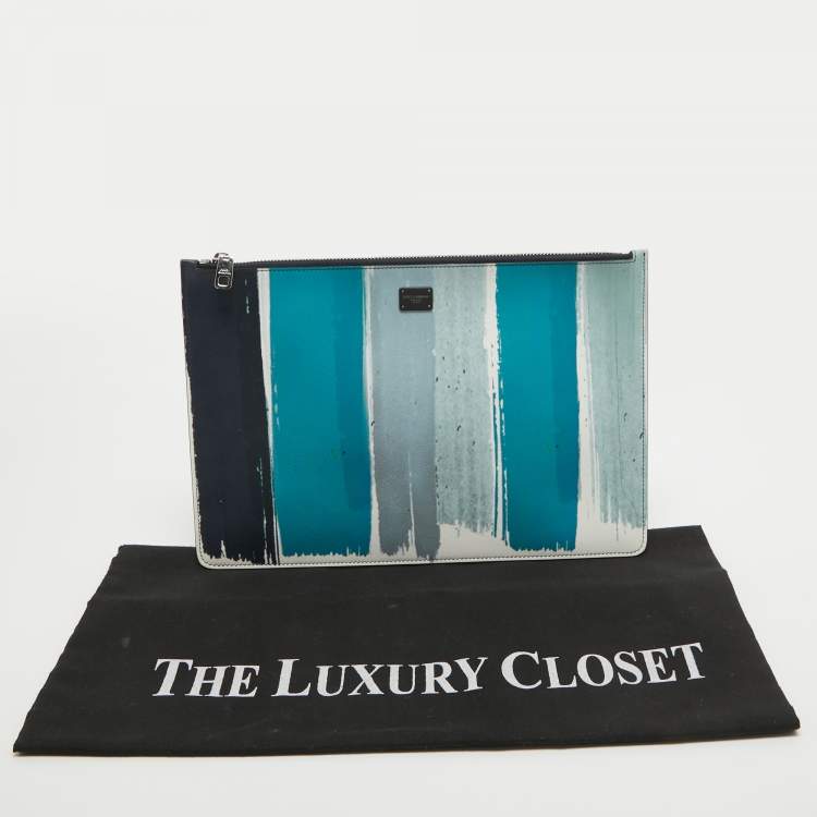 Pre Owned Dolce & Gabbana Multicolor Leather Colorblock Clutch