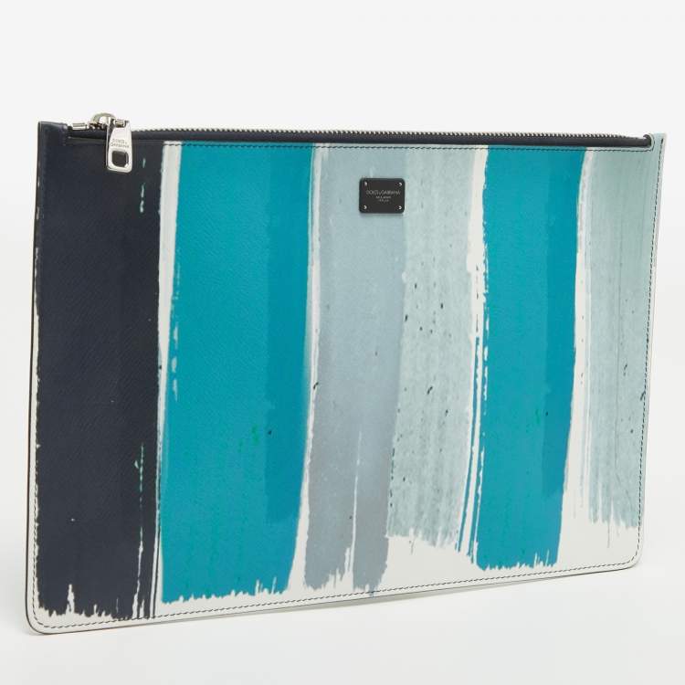Pre Owned Dolce & Gabbana Multicolor Leather Colorblock Clutch