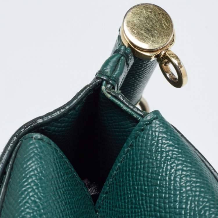 Pre Owned Dolce & Gabbana Green Leather Medium Miss Sicily Handle Bag