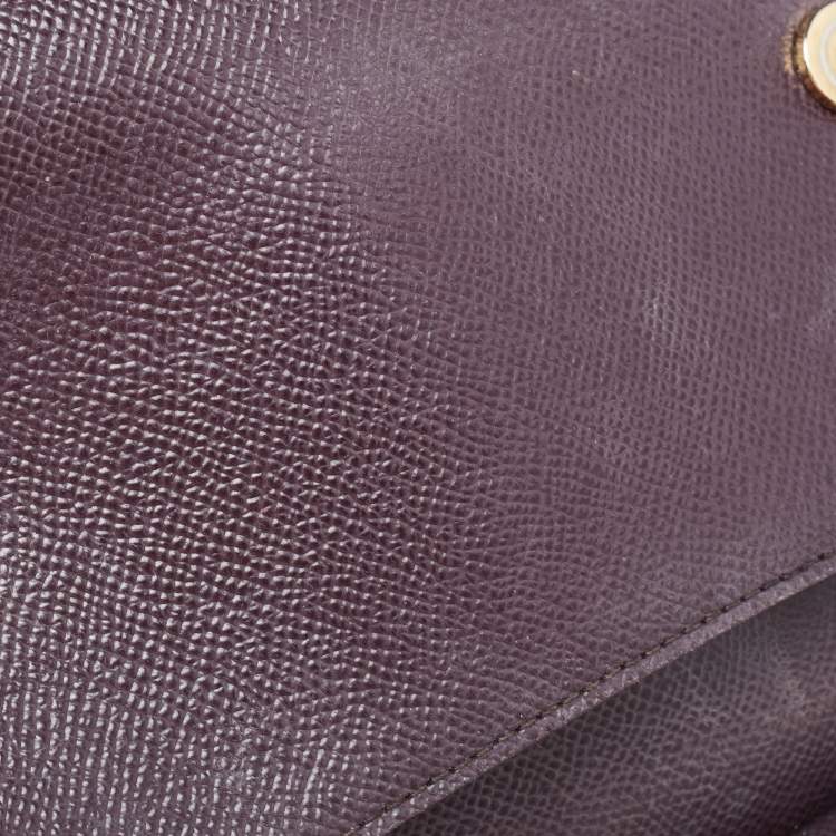 Pre Owned Dolce & Gabbana Burgundy Leather Small Miss Sicily Top Handle Bag