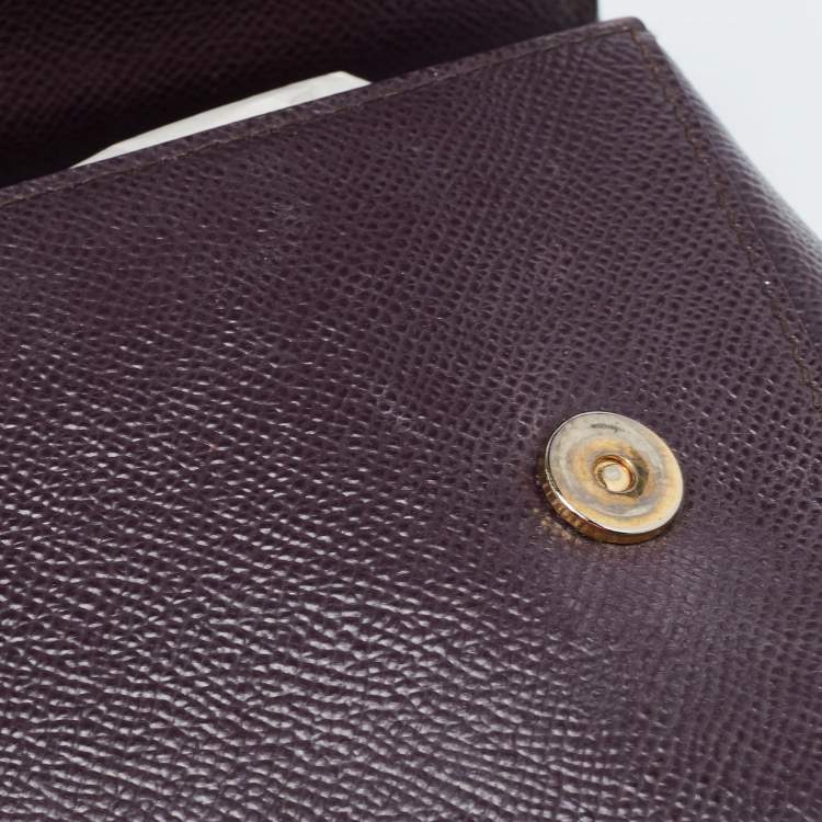 Pre Owned Dolce & Gabbana Burgundy Leather Small Miss Sicily Top Handle Bag