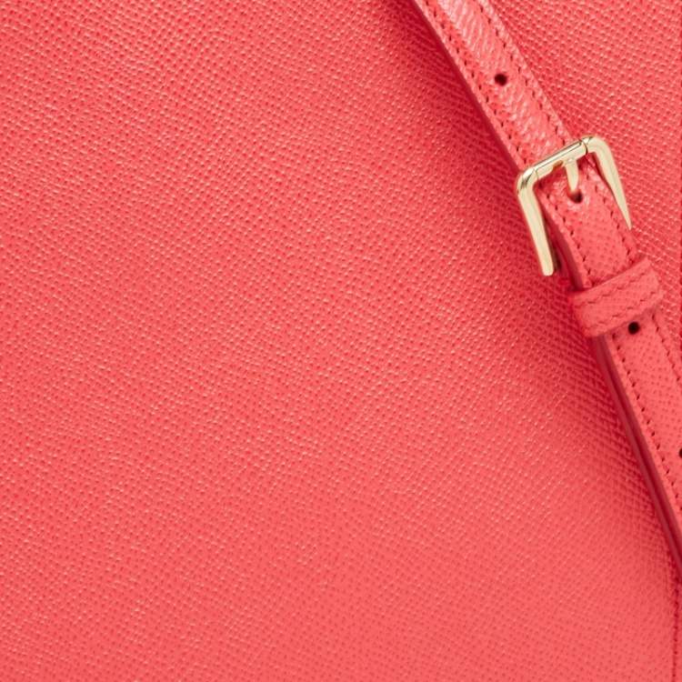 Pre Owned Dolce & Gabbana Coral Pink Leather Miss Sicily Tote