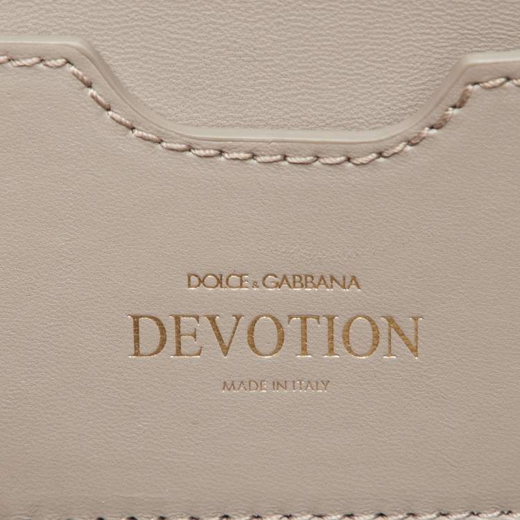 Pre Owned Dolce & Gabbana Taupe Quilted Nappa Leather Large Devotion Shoulder Bag
