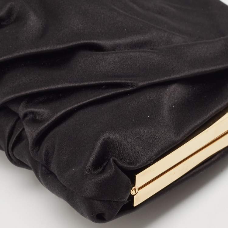 Pre Owned Dolce & Gabbana Black Satin Miss Lady Clutch