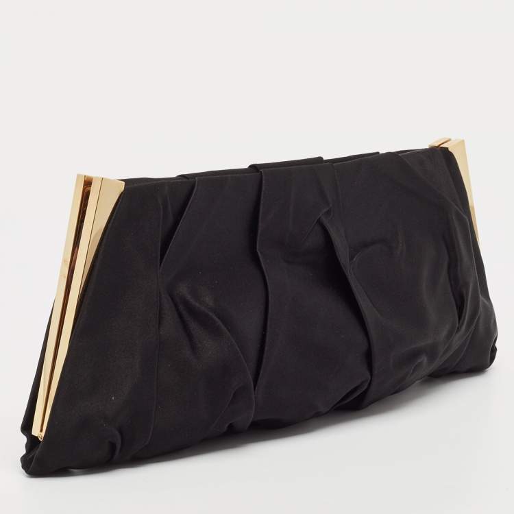 Pre Owned Dolce & Gabbana Black Satin Miss Lady Clutch