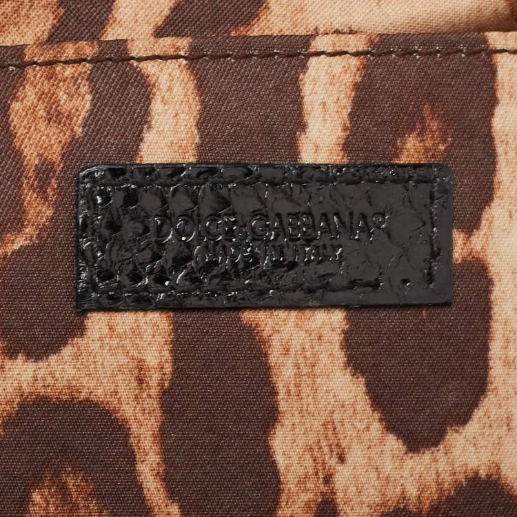 Pre Owned Dolce & Gabbana Black Snakeskin Frame Chain Clutch