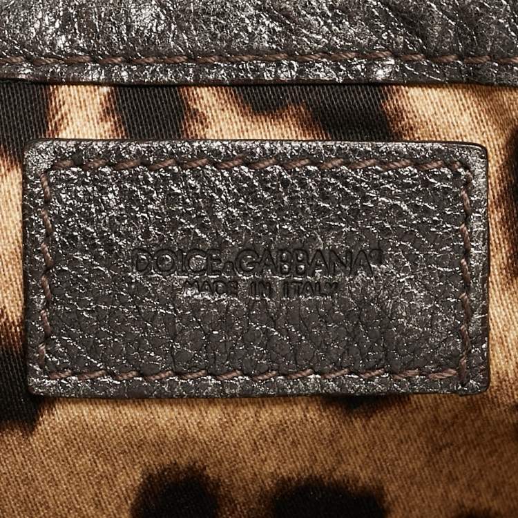 Pre Owned Dolce & Gabbana Grey Suede Miss Pocket Tote
