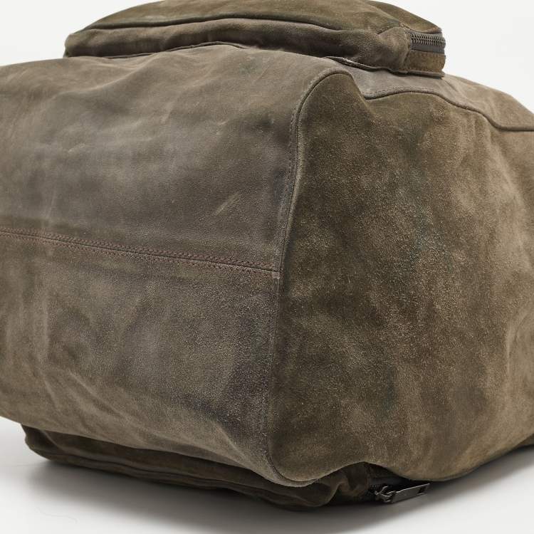 Pre Owned Dolce & Gabbana Grey Suede Miss Pocket Tote