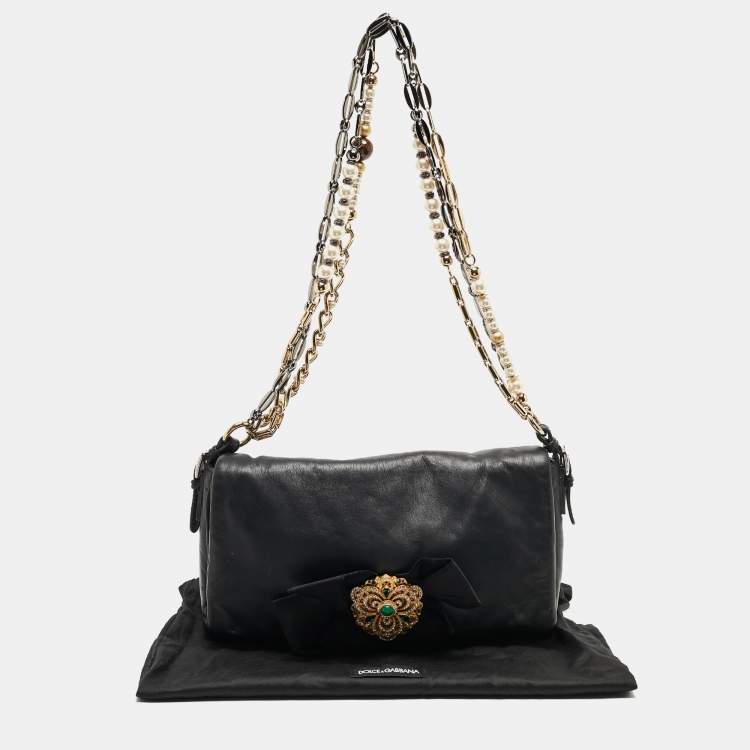 Pre Owned Dolce & Gabbana Black Leather Miss Duchessa Bag