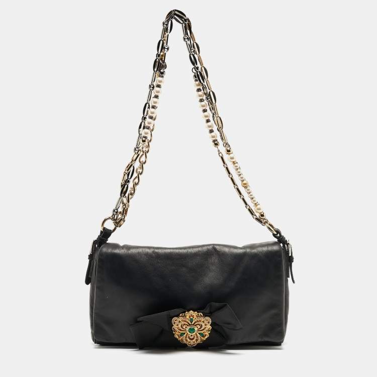 Pre Owned Dolce & Gabbana Black Leather Miss Duchessa Bag