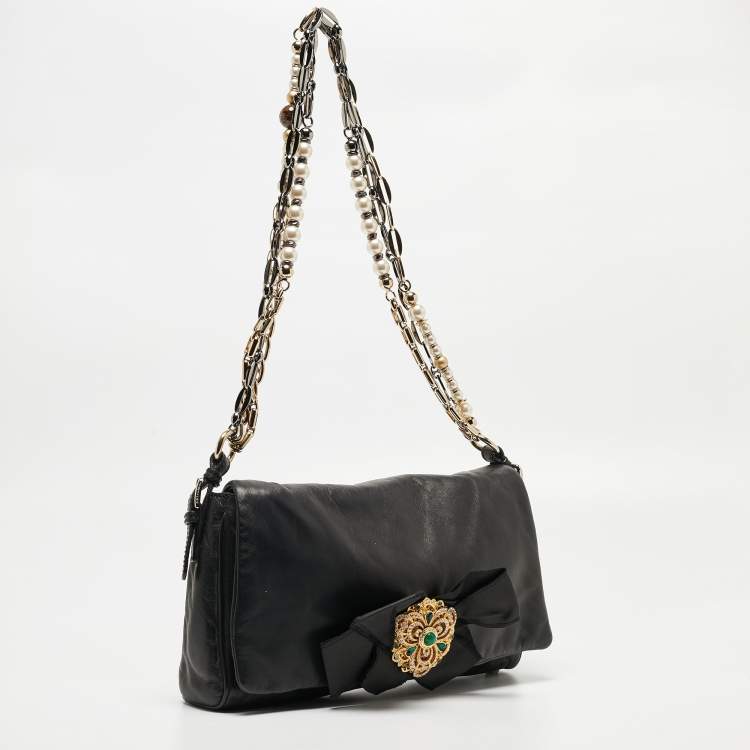 Pre Owned Dolce & Gabbana Black Leather Miss Duchessa Bag