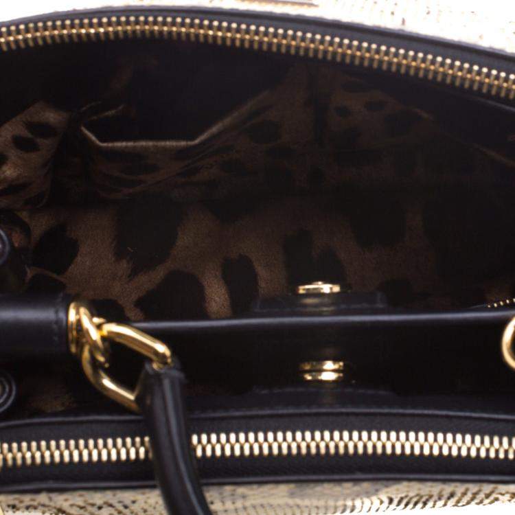 Pre Owned Dolce & Gabbana Python and Leather Medium Miss Sicily Shopper Tote
