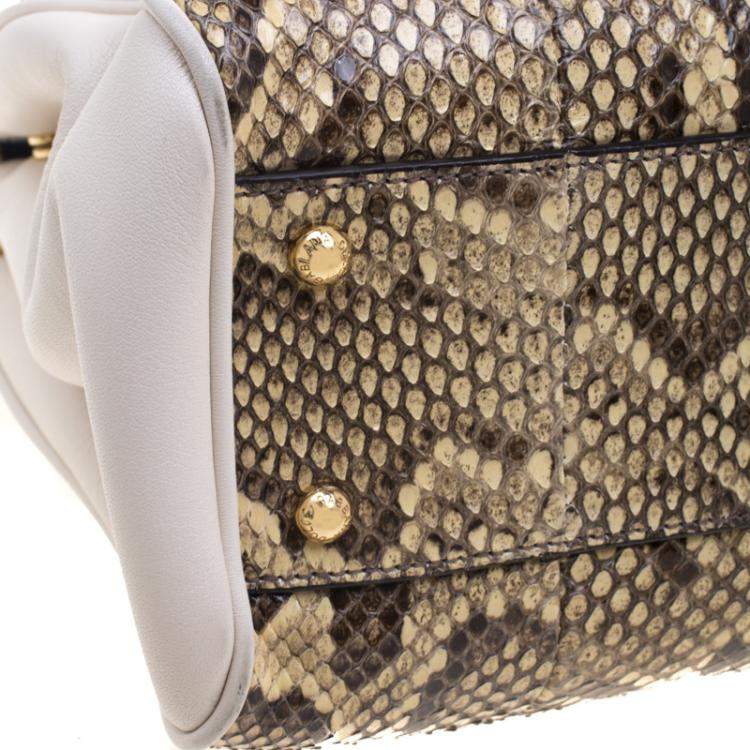 Pre Owned Dolce & Gabbana Python and Leather Medium Miss Sicily Shopper Tote