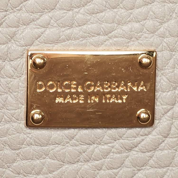 Pre Owned Dolce & Gabbana Grey Leather Top Handle Bag