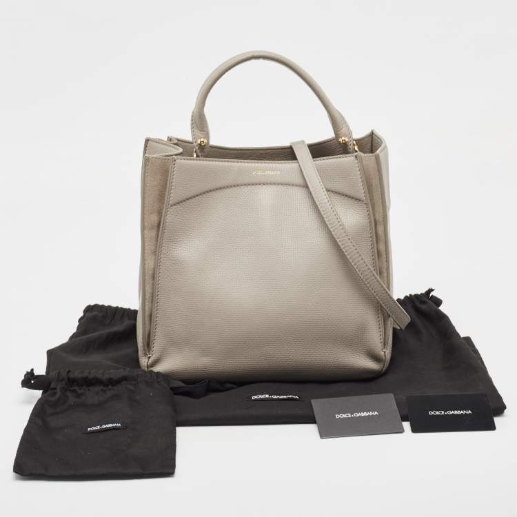 Pre Owned Dolce & Gabbana Grey Leather Top Handle Bag