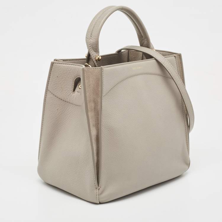 Pre Owned Dolce & Gabbana Grey Leather Top Handle Bag