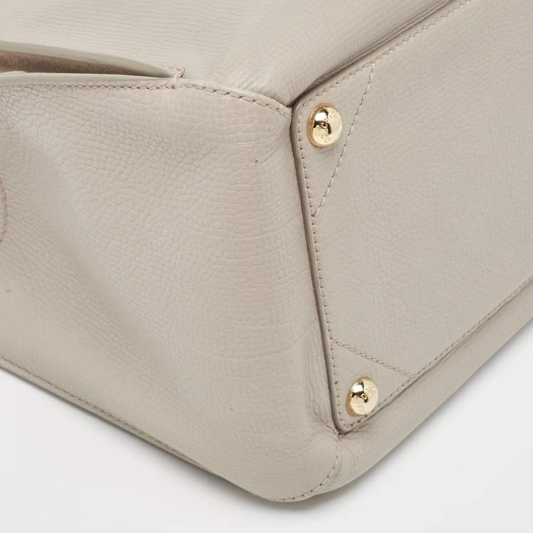 Pre Owned Dolce & Gabbana Grey Leather Top Handle Bag