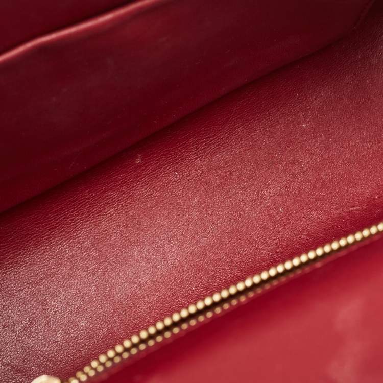 Pre Owned Dolce & Gabbana Dark Green Lizard Embossed Leather Lucia Top Handle Bag