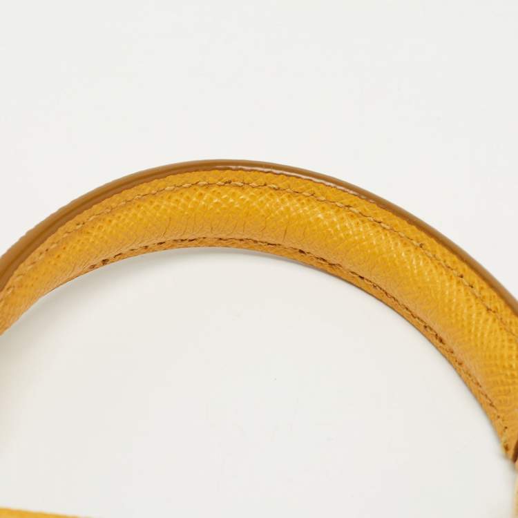 Pre Owned Dolce & Gabbana Yellow Leather Medium Miss Sicily Top Handle Bag