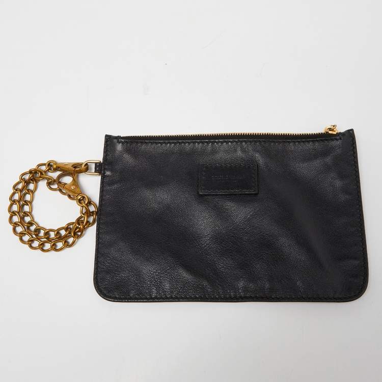 Pre Owned Dolce & Gabbana Black Mesh and Leather Open Tote