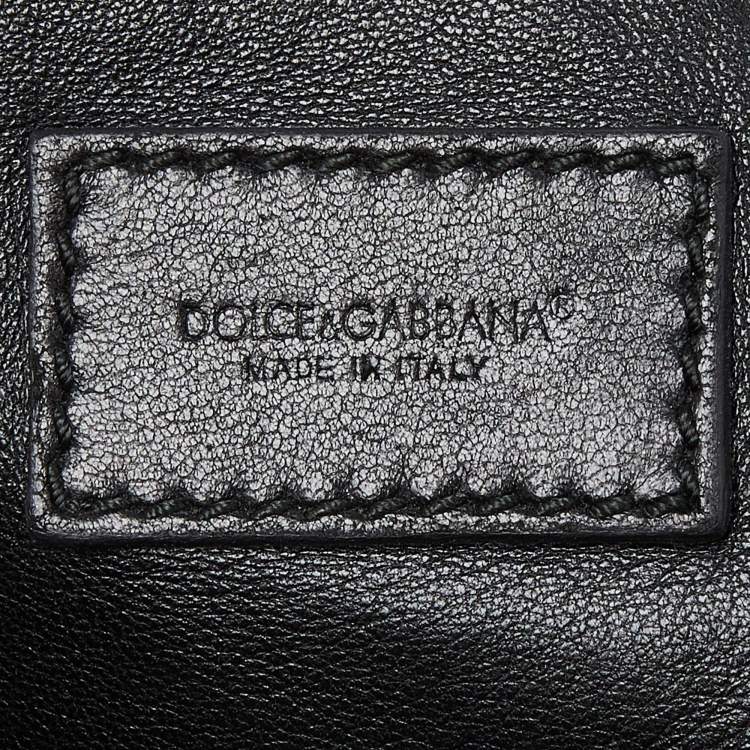 Pre Owned Dolce & Gabbana Black Mesh and Leather Open Tote