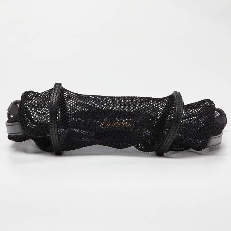 Pre Owned Dolce & Gabbana Black Mesh and Leather Open Tote
