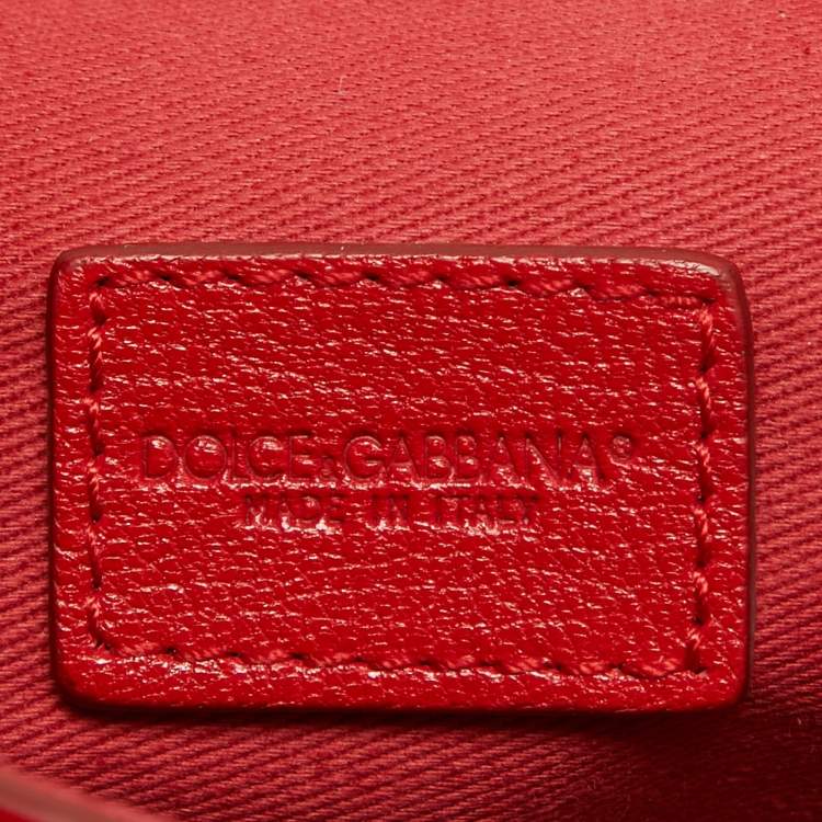 Pre Owned Dolce & Gabbana Red Leather Mini Miss Sicily Top Handle Bag