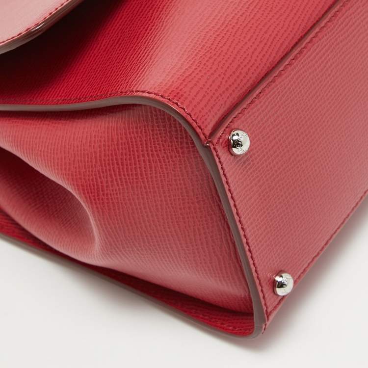Pre Owned Dolce & Gabbana Red Leather Medium Miss Monica Top Handle Bag