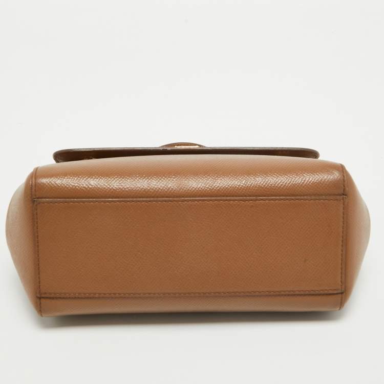 مملوكة مسبقًا Dolce & Gabbana Brown Leather Small Miss Sicily Top Handle Bag