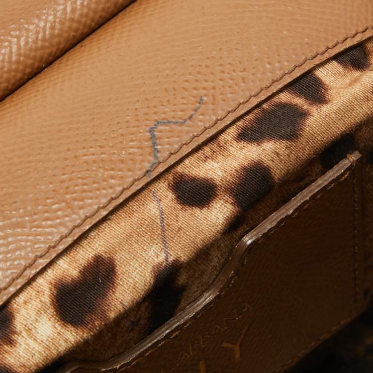 مملوكة مسبقًا Dolce & Gabbana Brown Leather Small Miss Sicily Top Handle Bag