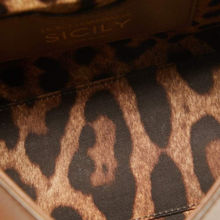 مملوكة مسبقًا Dolce & Gabbana Brown Leather Small Miss Sicily Top Handle Bag