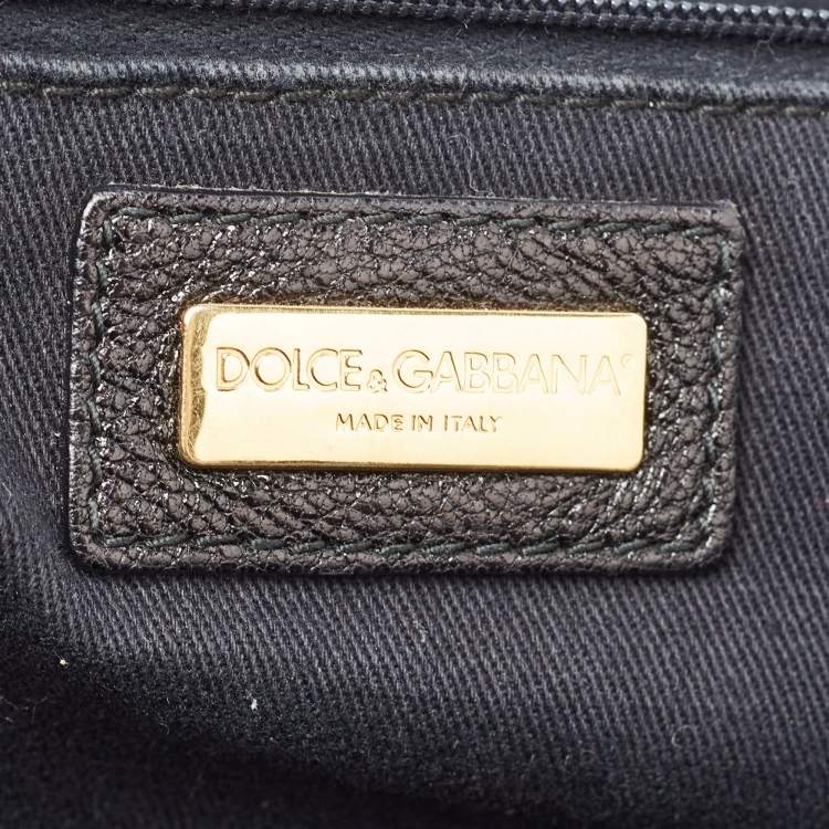 Pre Owned Dolce & Gabbana Blue/Black Leopard Print Denim Flap Shoulder Bag